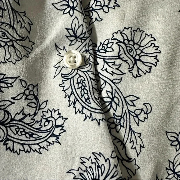 Ann Taylor women's small long sleeve button down sheer blouse paisley print - Picture 2 of 4